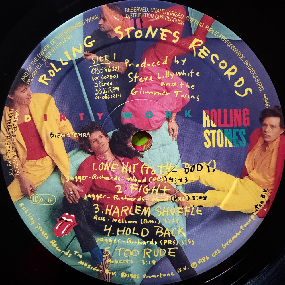 Rolling Stones – Dirty Work (голландия 1986г.)