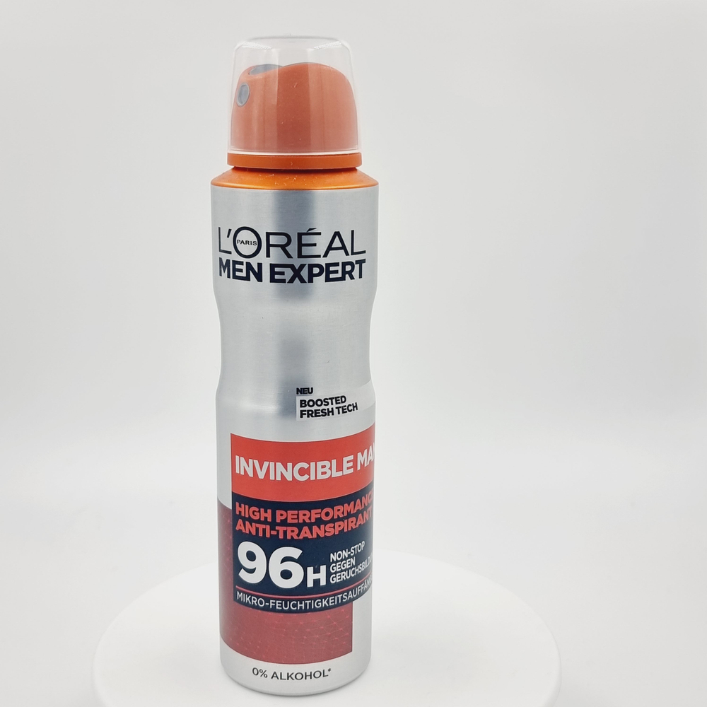 L'ORAL Men Expert Дезодорант-спрей Invincible High Performance 96 ч для мужчин 150 мл (Франция)