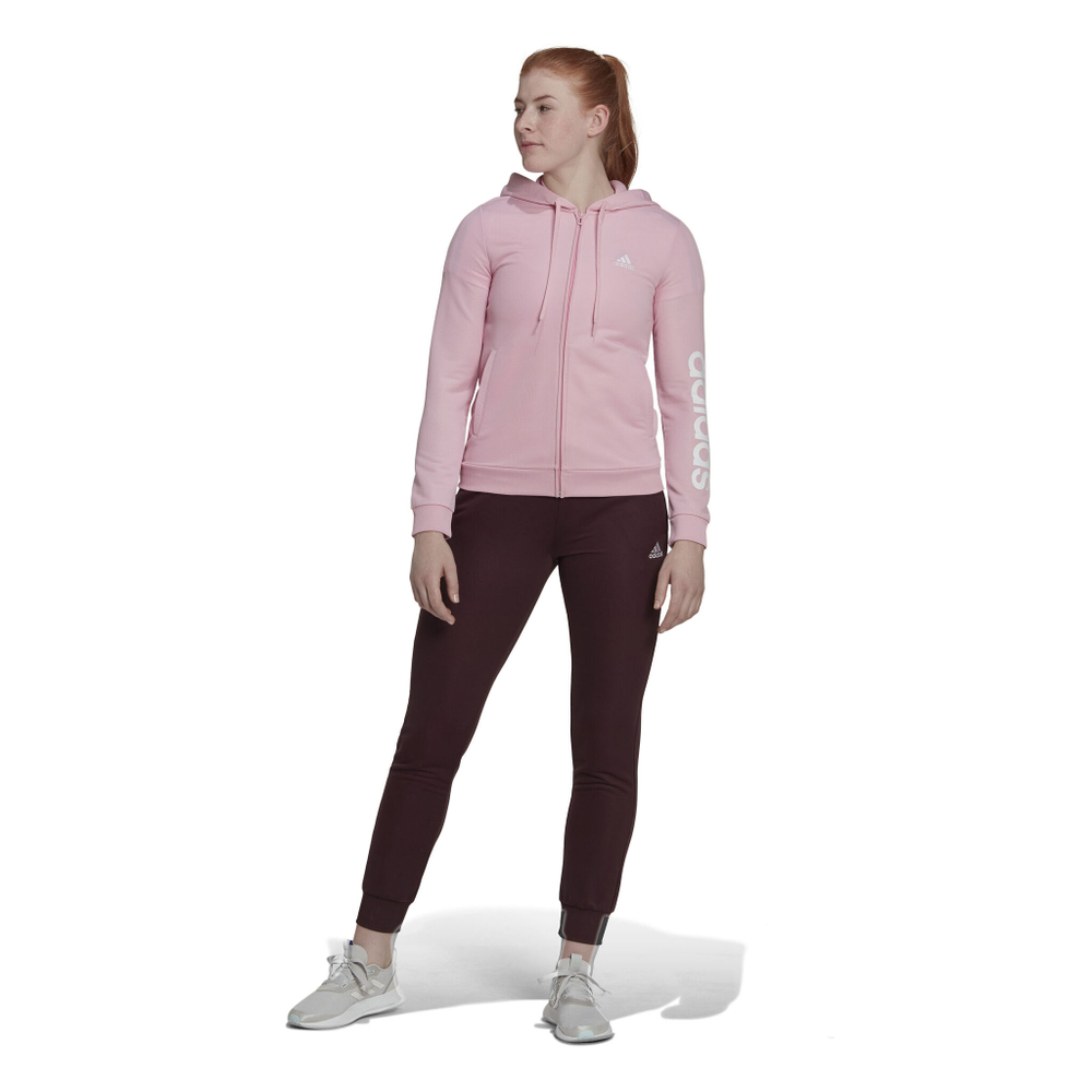 Женские теннисные Костюмы adidas Linear French Terry Tracksuit Women - Pink, Black