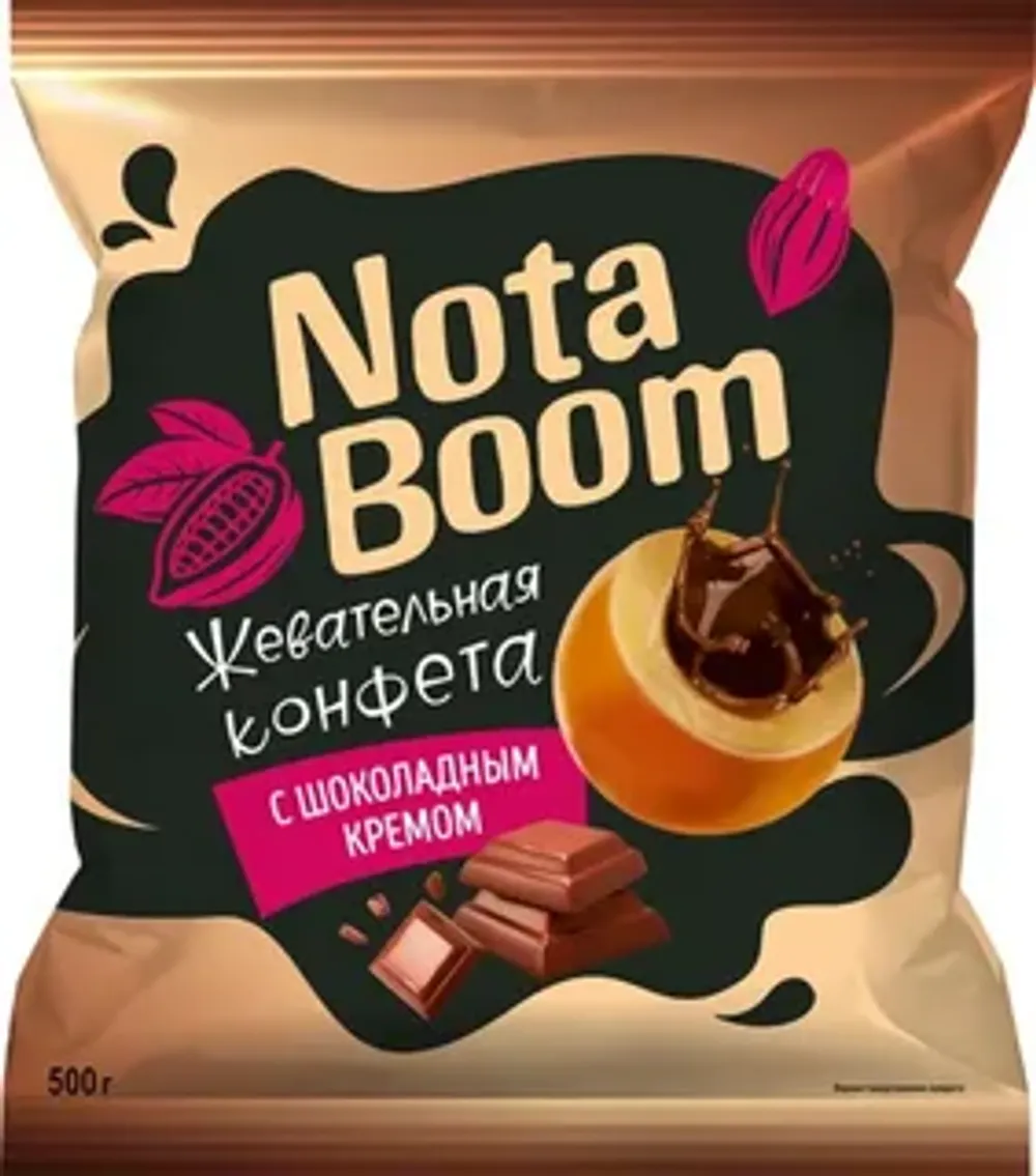 Конфеты жевательные Нота Бум с Шокол. Кремом 500 гр м/у