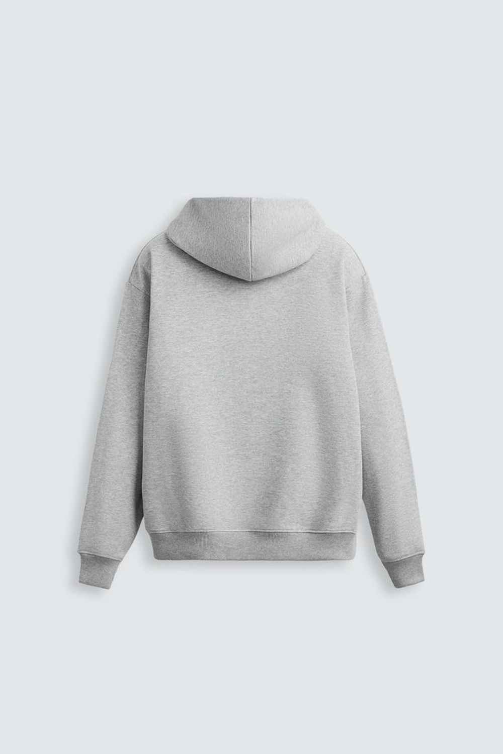 ZARA БАЗОВОЕ ХУДИ С КАПЮШОНОМ, СЕРЫЙ МЕЛАНЖ