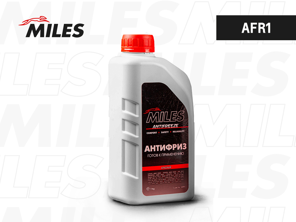 Антифриз MILES красный G12/G12+ готовый 1кг