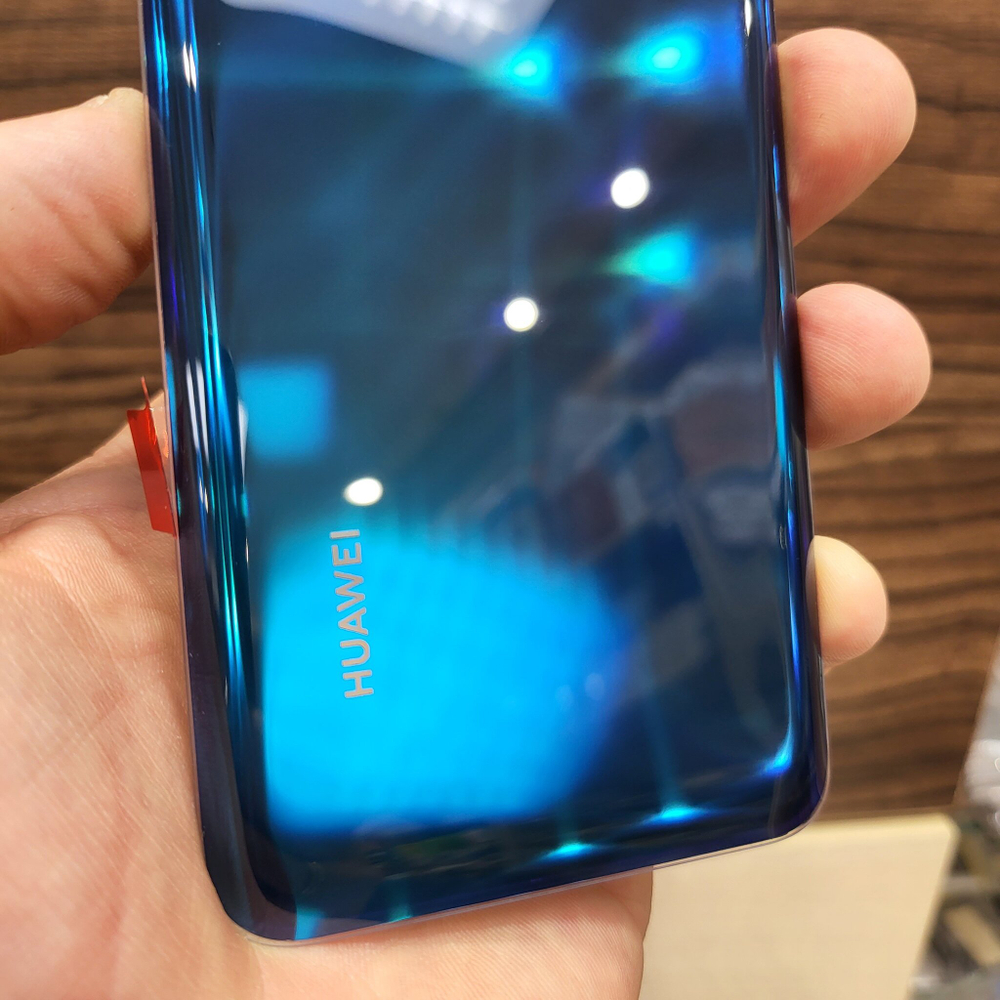 Крышка для Huawei P40 Pro - задняя стеклянная панель "Хорошее качество" (синего цвета)