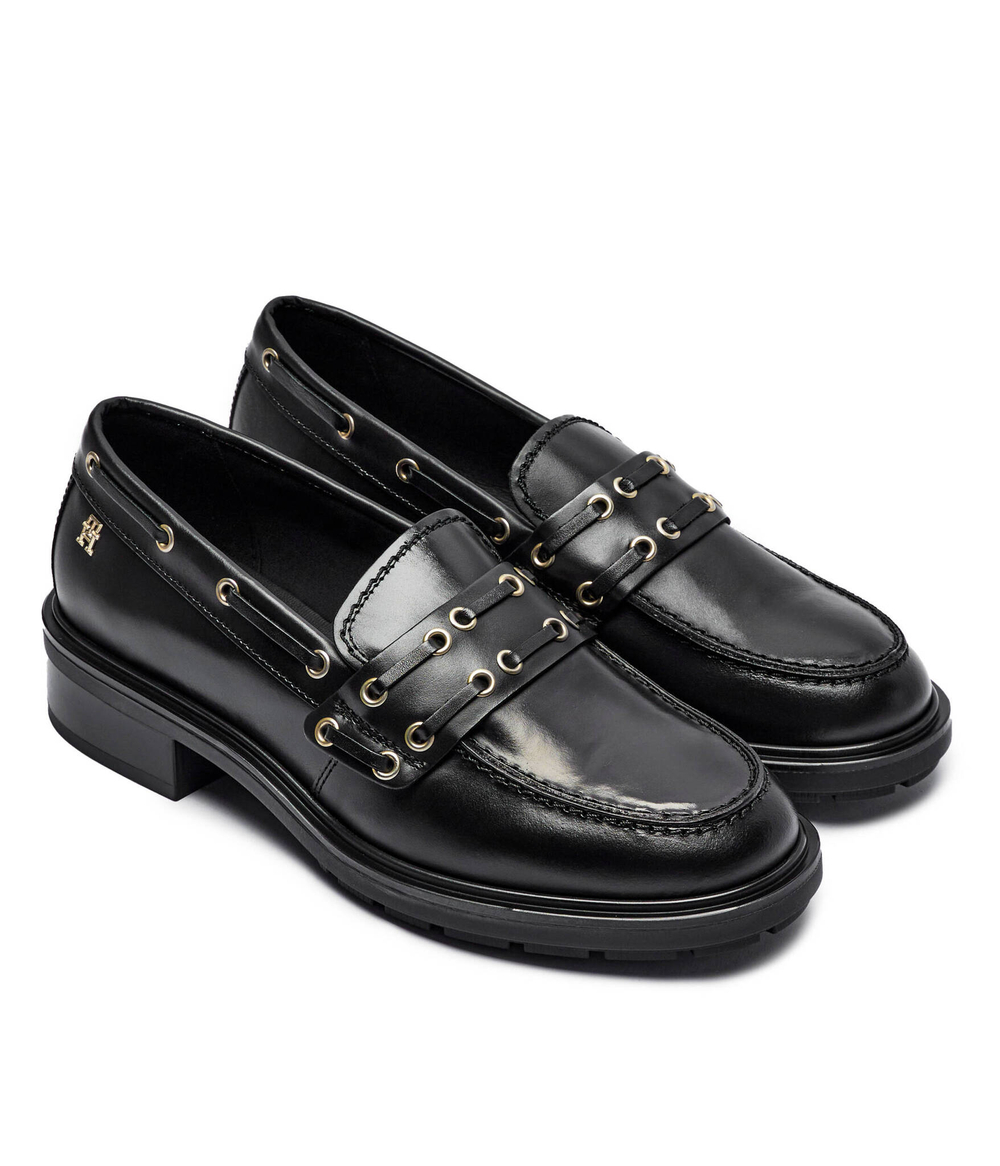 Кожаные лоферы Tommy Hilfiger - черный(FW0FW08148)