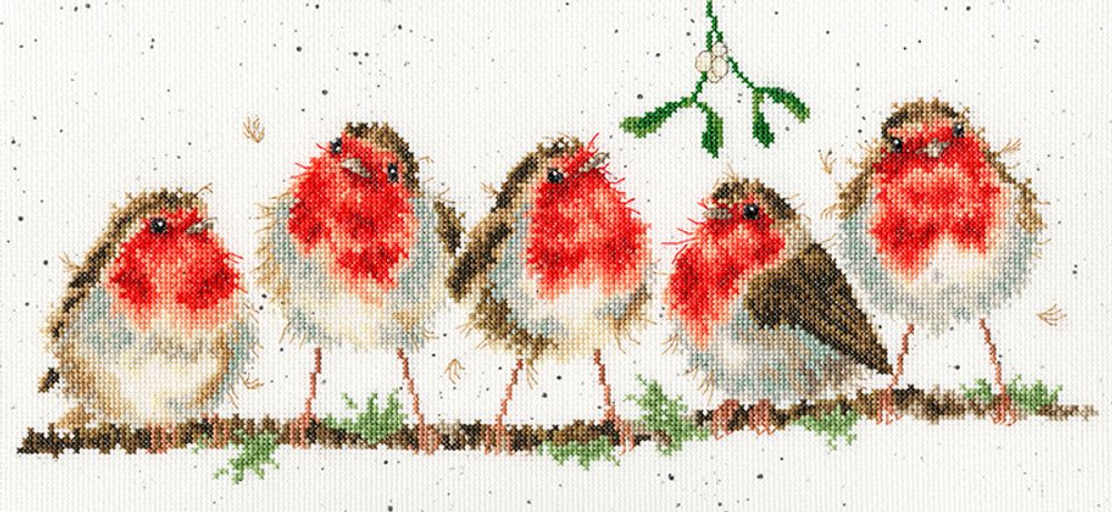 Набор для вышивания нитками Bothy Threads, Rockin Robins (Малиновки), 39х18 см Набор для вышивания нитками Bothy Threads, Rockin Robins (Малиновки), 39х18 см