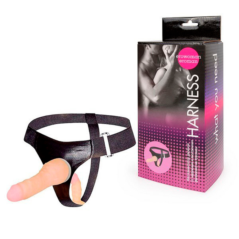 Двойной страпон на трусиках Bior Toys Erowoman-Eroman EE-10065