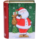 Банка жестяная «Книга» 11,5*10*3,8см Дед Мороз с подарками