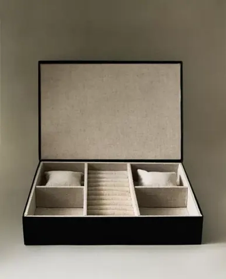 ZARA HOME БОЛЬШАЯ МЕТАЛЛИЧЕСКАЯ ШКАТУЛКА ДЛЯ ДРАГОЦЕННОСТЕЙ, ЧЕРНЫЙ