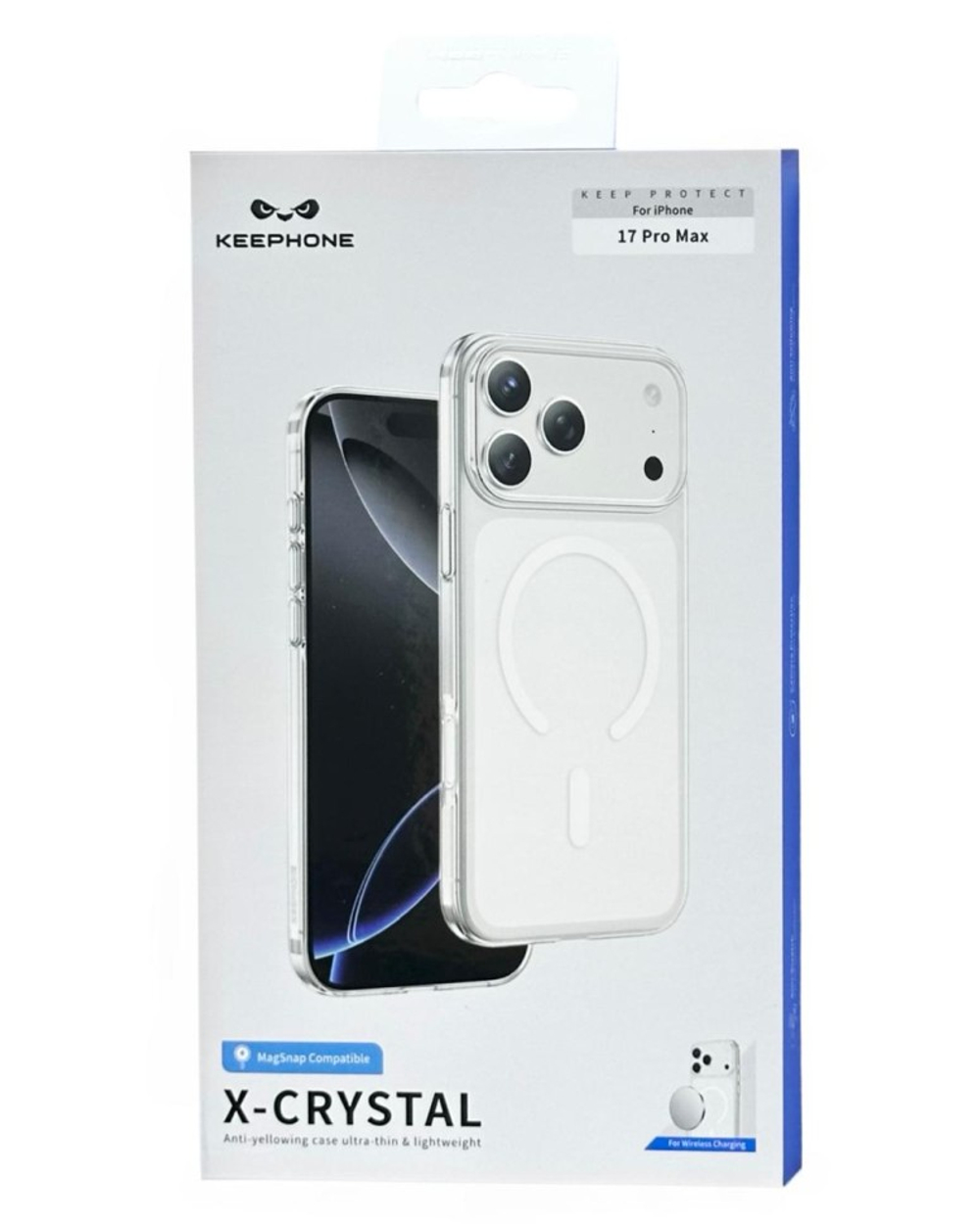 Накладка для i-Phone 17 Pro Max Keephone X-Crystal MagSnap прозрачный