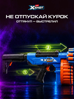 Миниган Игрушечный. Бластер с мягкими пулями. XSHOT Insanity. 36823