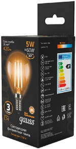 Лампа Gauss LED Filament Шар 5W E14 420lm 2700K  105801105