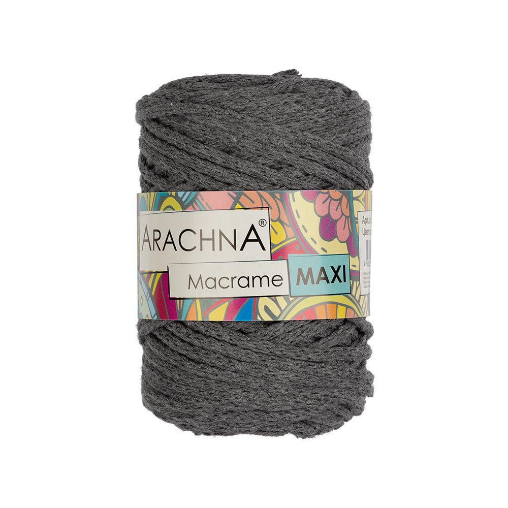 Пряжа Arachna Macrame Maxi / уп.4 мот. по 250г, 80м, 17 серый Пряжа Arachna Macrame Maxi / уп.4 мот. по 250г, 80м, 17 серый