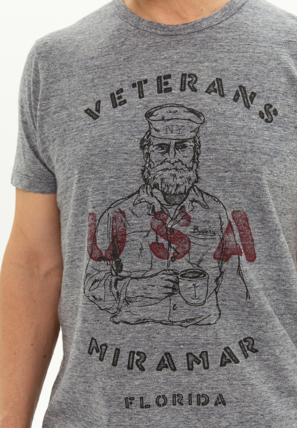 Футболка Bowery NYC "Veterans" Vintage Black Melange