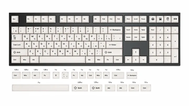 Набор клавиш Geekboards «White Cyrillic XDA»