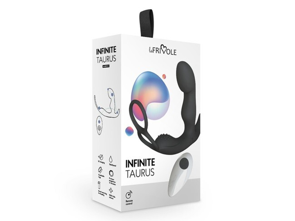 Перезаряжаемый массажер простаты на дистанционном управлении INFINITE Taurus (8 режимов) (Цвет: черный)