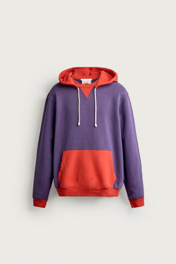 ZARA - FRUIT OF THE LOOM™ КОНТРАСТНАЯ ТОЛСТОВКА С КАПЮШОНОМ, СИРЕНЕВЫЙ