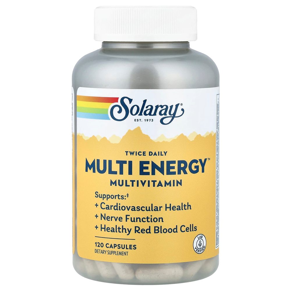 Solaray, Twice Daily, мультивитамины Multi Energy™, 120 капсул
