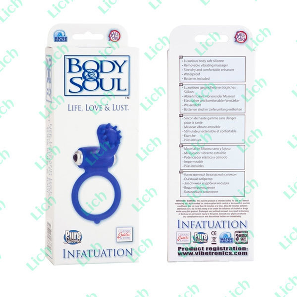 Кольцо эрекционное со стимуляцией клитора INFATUATION линии BODY SOUL