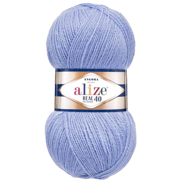 Пряжа Alize (Ализе) Angora Real 40 / уп.5 мот. по 100 г, 430м, 040 голубой A