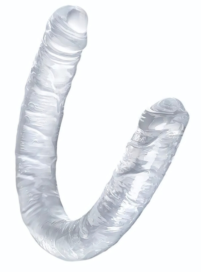 Прозрачный двухсторонний фаллоимитатор Double Dildo - 40 см. (Цвет: прозрачный)