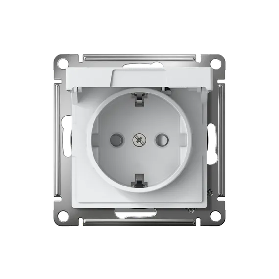 Розетка с крышкой Systeme Electric AtlasDesign Белый, самозажимные клеммы ATN000146S