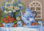 "Клубничное чаепитие"-1809 канва с рисунком