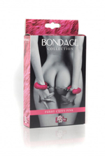 Металлические наручники с розовым мехом Furry Cuffs Pink (розовый с серебряным) (Цвет: розовый с серебряным)