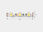 Светодиодная лента 5050, 60 LED/м, 14,4 Вт/м, 12В , IP20, Цвет: Красный, SWG560-12-14.4-R-M