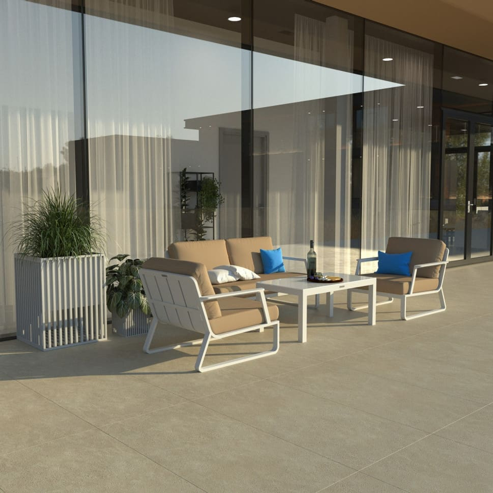 Лаунж зона Ideal Patio ЭСТИВО бежевая - белый каркас