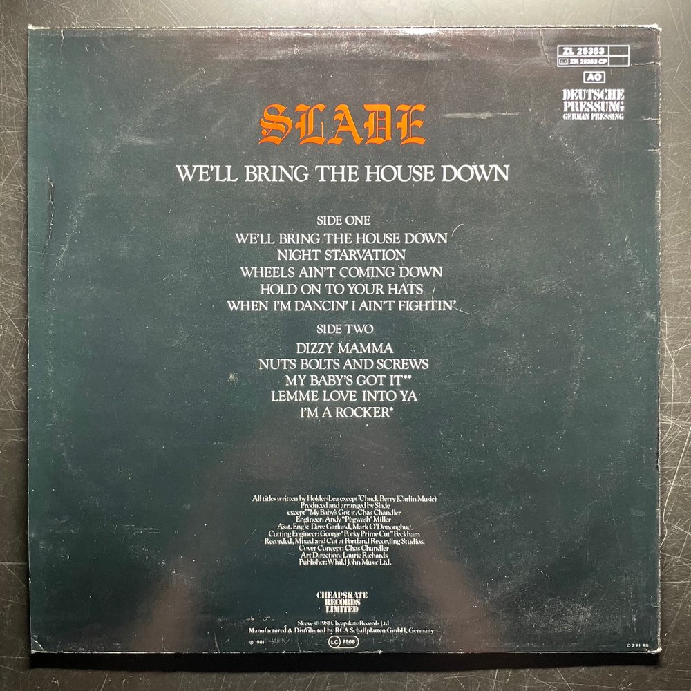 Slade ‎– We'll Bring The House Down (Германия 1981г.)