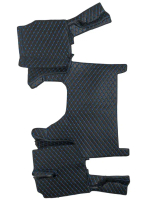 Ковры 3D SITRAK C7H MAX (экокожа, черный, синяя строчка)