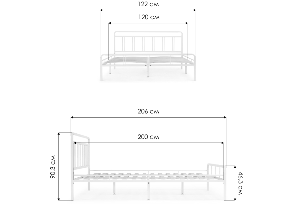 Кровать Woodville Рейк 120х200 черная