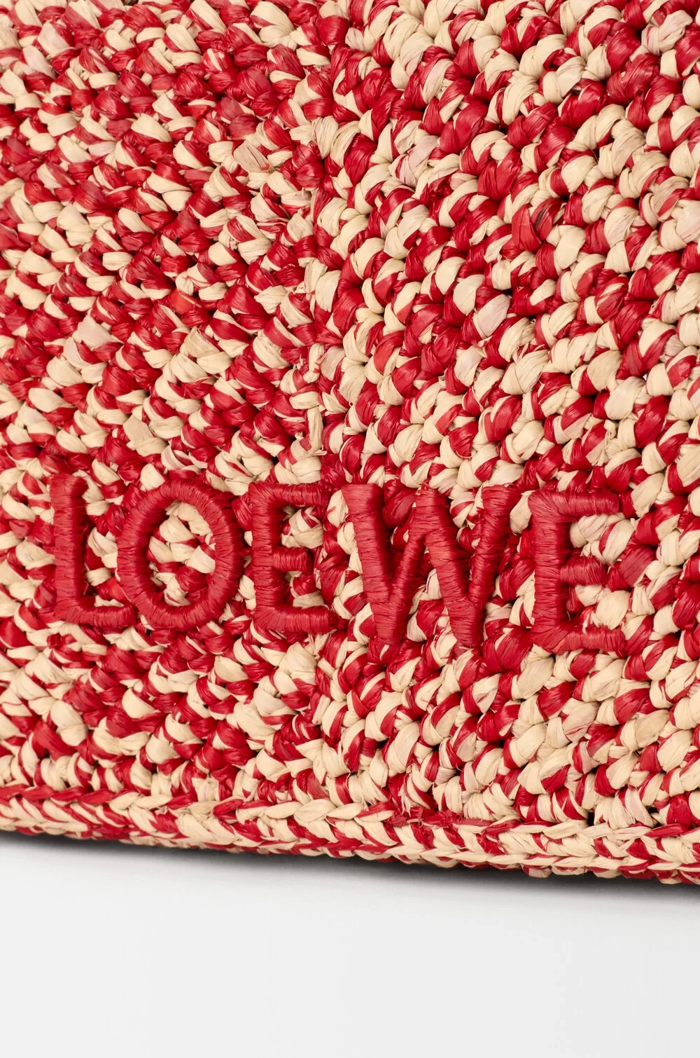 Loewe Мини-сумка Cala из телячьей кожи и рафии, красный