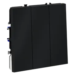 Выключатель трехклавишный Voltum S70 Графит VLS030107