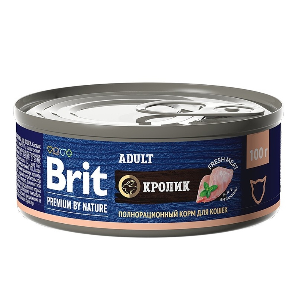 Brit Premium by Nature Кролик консервы для кошек 100 г