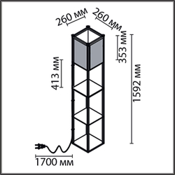 8089/1F COMFI LN26 459 белый, дерево/текстиль Торшер Е27 1*60W 220V PRACTIC