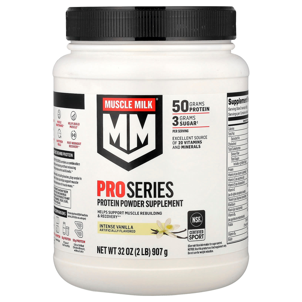 Muscle Milk, Pro Series, Protein Powder, Intense Vanilla, 2 lb (907 g)