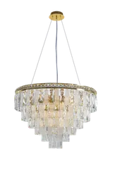 Люстра подвесная NewRgy 2893E/14 GOLD+CLEAR, 14×40 Вт, золотая и прозрачная
