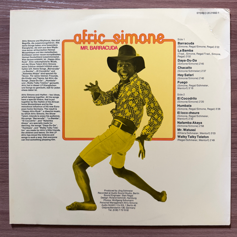 Afric Simone ‎– Mr. Barracuda (Германия 1974г.)