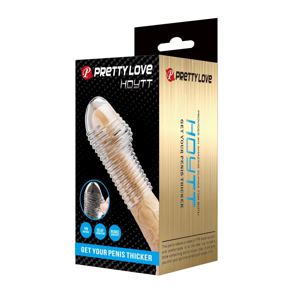 Рельефная насадка на пенис прозрачная Pretty Love BI-026291M