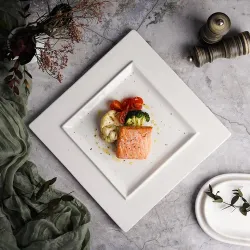 Тарелка 30*30 см h1,5 см квадратная белая фарфор P.L. Proff Cuisine [6]