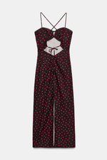 ЛЬНЯНОЕ ПЛАТЬЕ МИДИ В ГОРОШЕК — ZARA
