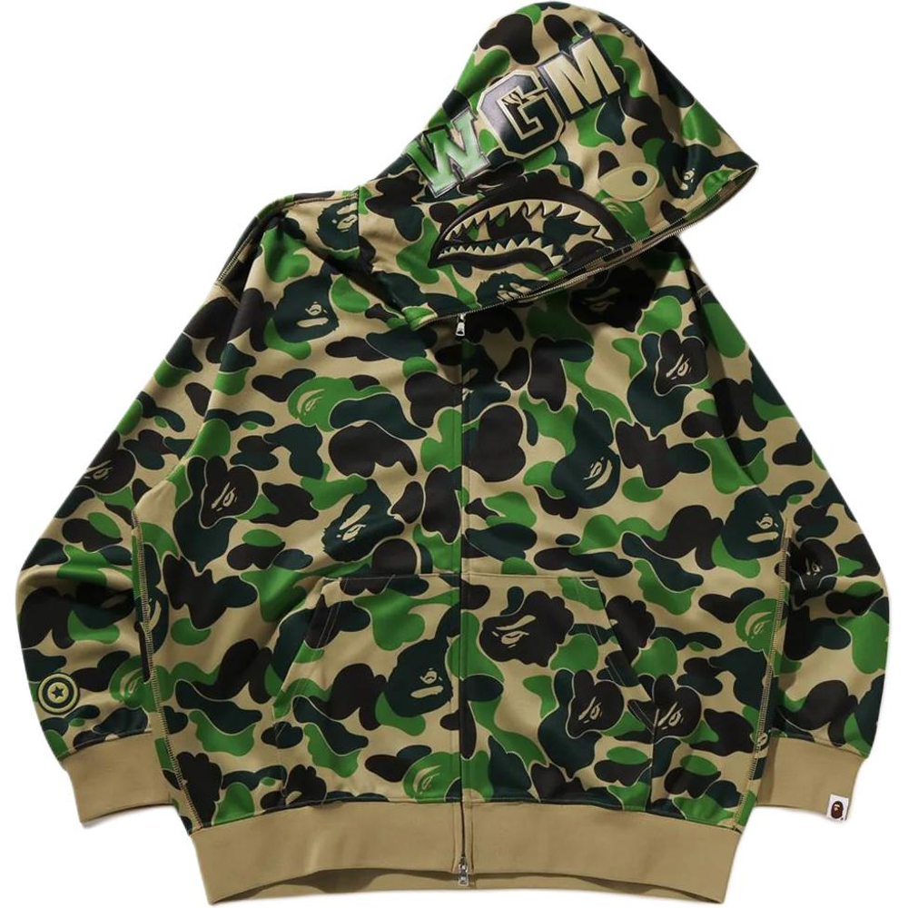 A Bathing Ape Abc Camo Rayon Relaxed Fit Shark Full Zip Худи зеленый