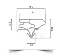 Уплотнитель для Шкаф шоковой заморозки Baker SF930 CBH 5B 1540*720 мм по пазу(003А АНАЛОГ)