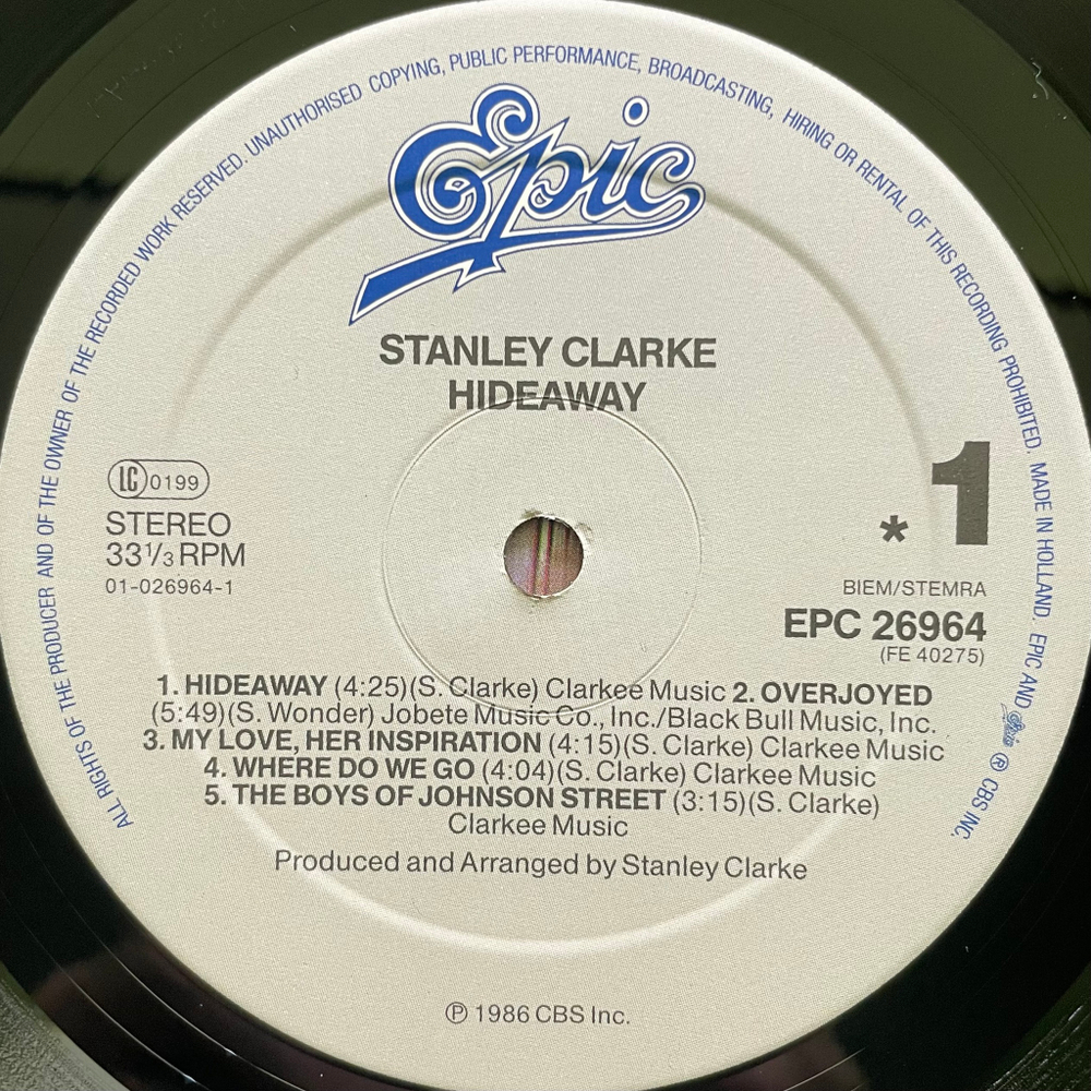 Stanley Clarke ‎– Hideaway (Европа 1986г.)