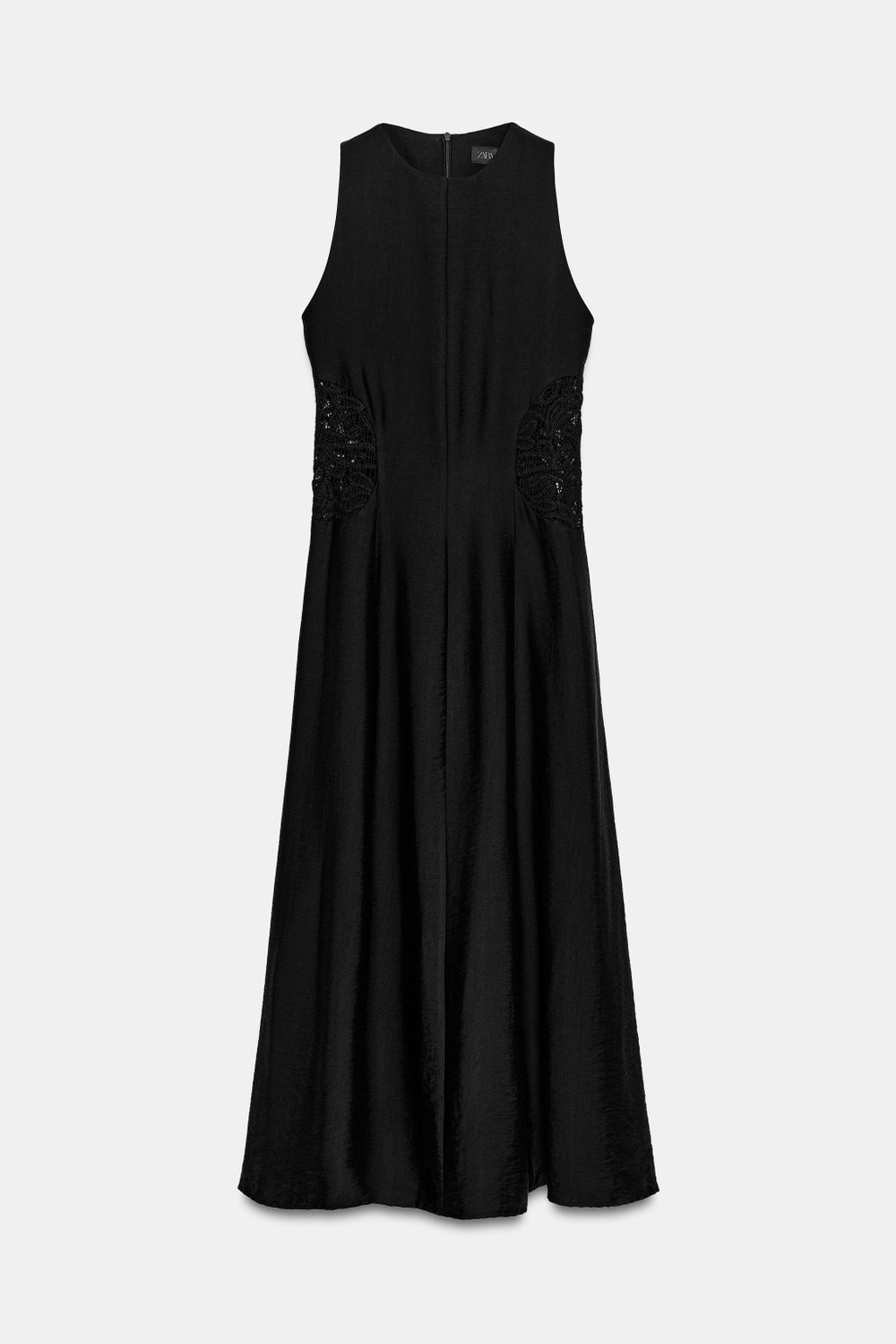 ПЛАТЬЕ МИДИ С КОМБИНИРОВАННОЙ ТАЛИЕЙ — ZARA