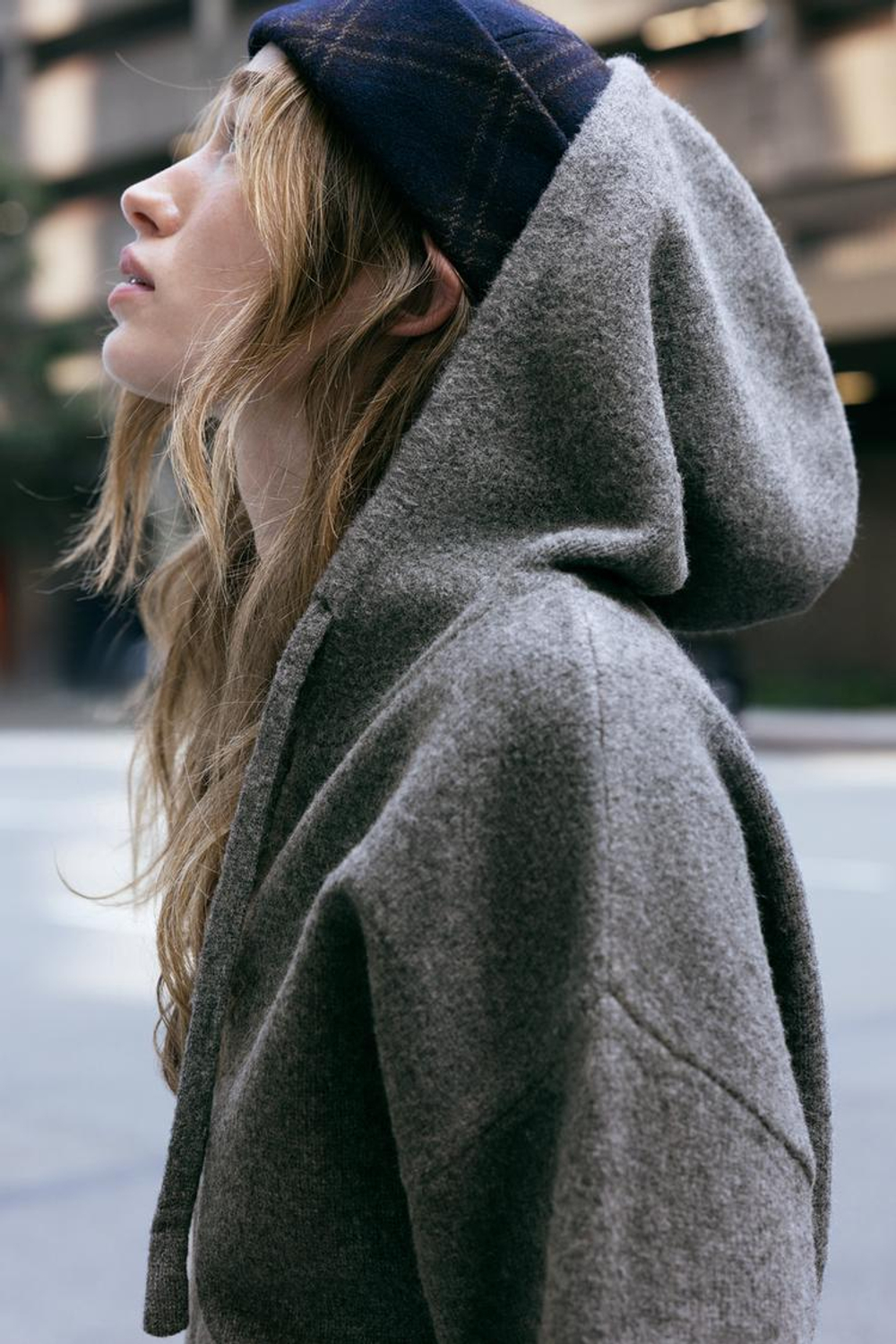 ZARA ТРИКОТАЖНОЕ ХУДИ, МЯГКИЙ СЕРЫЙ