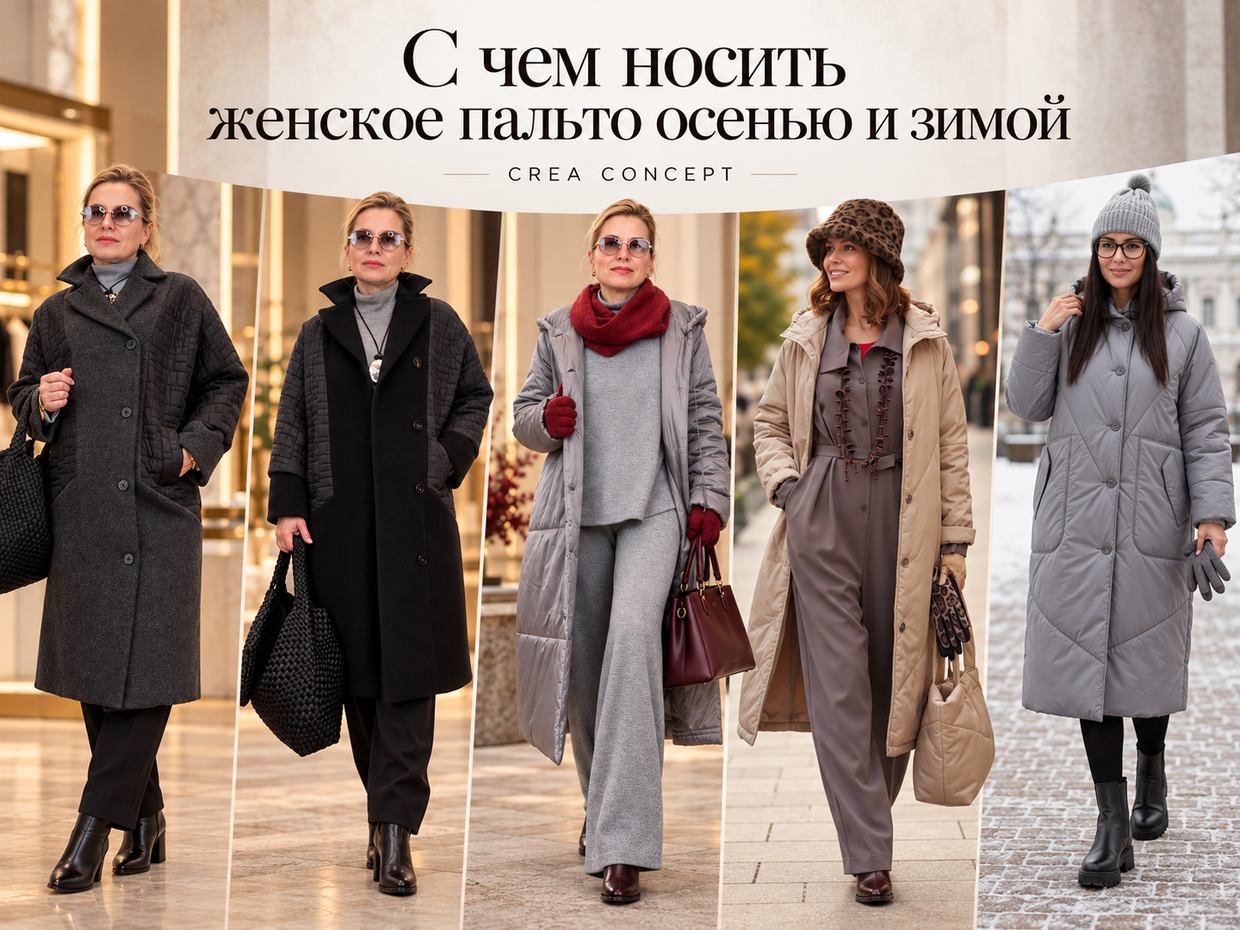 С чем носить женское пальто осенью и зимой: 5 стильных образов