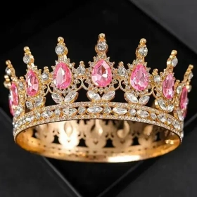Корона для торта золото-розовый 12х6 см