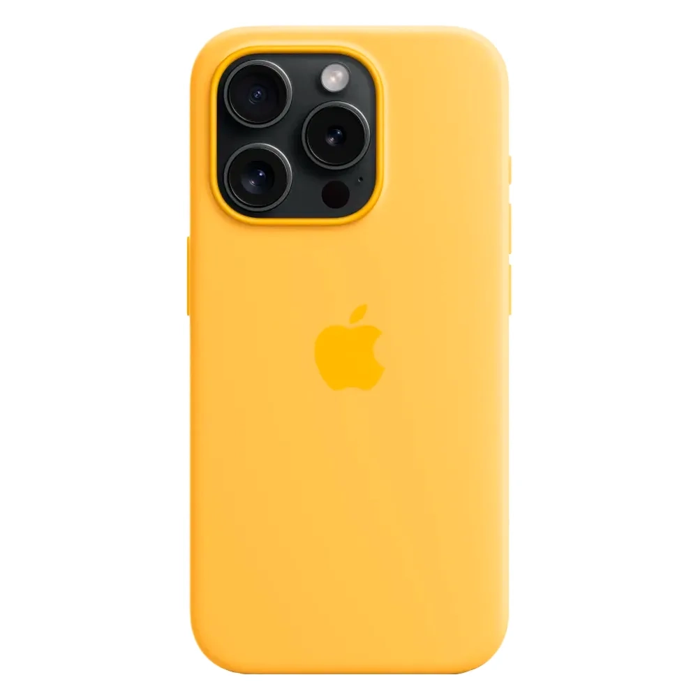 Силиконовый чехол с поддержкой MagSafe Apple Silicone Case для iPhone 15 Pro, Sunshine (Лучезарный желтый)
